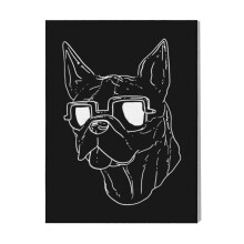 (Boston Terrier Dog Sunglas=3800) Canvas Print Pop Art Framed DIY Install Kit- 16x20" Popular British Pop Anti-Art Movement Wall Art Home Decor Poster for Office Bedroom Living Room