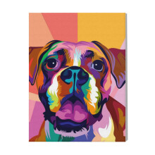 (Boxer Dog Pop Art=6625) Canvas Print Pop Art Framed DIY Install Kit- 16x20" Popular British Pop Anti-Art Movement Wall Art Home Decor Poster for Office Bedroom Living Room