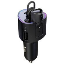 (Noir) Casque sans fil TWS Lecteur MP3 de voiture Casque QC3.0 PD 36W USB C Chargeur de voiture à charge rapide