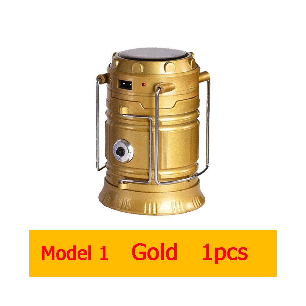 (Prise européenne dorée) Lampe de camping Lanterne rechargeable USB Lampe de voyage Lampe de poche Illuminateur