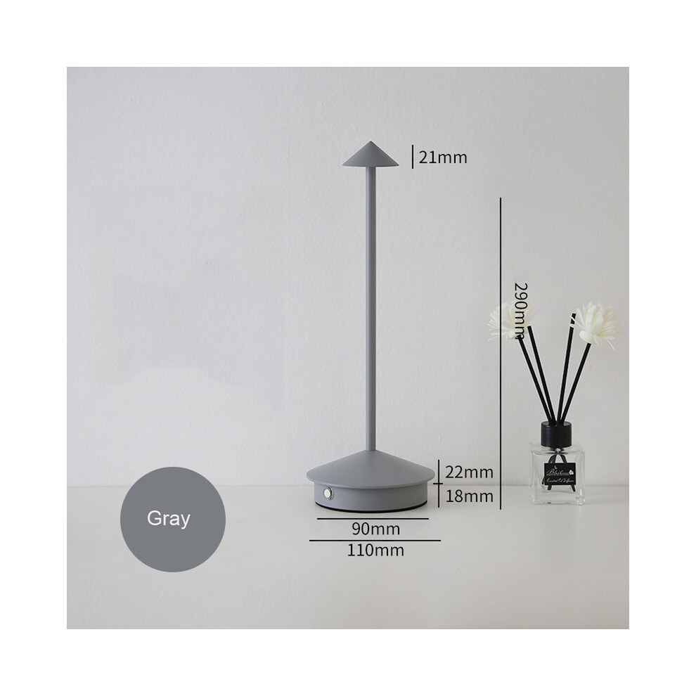 Lampe LED tactile créative rechargeable (gris mat) pour bar, café, chambre à coucher, restaurant, veilleuse, lampe