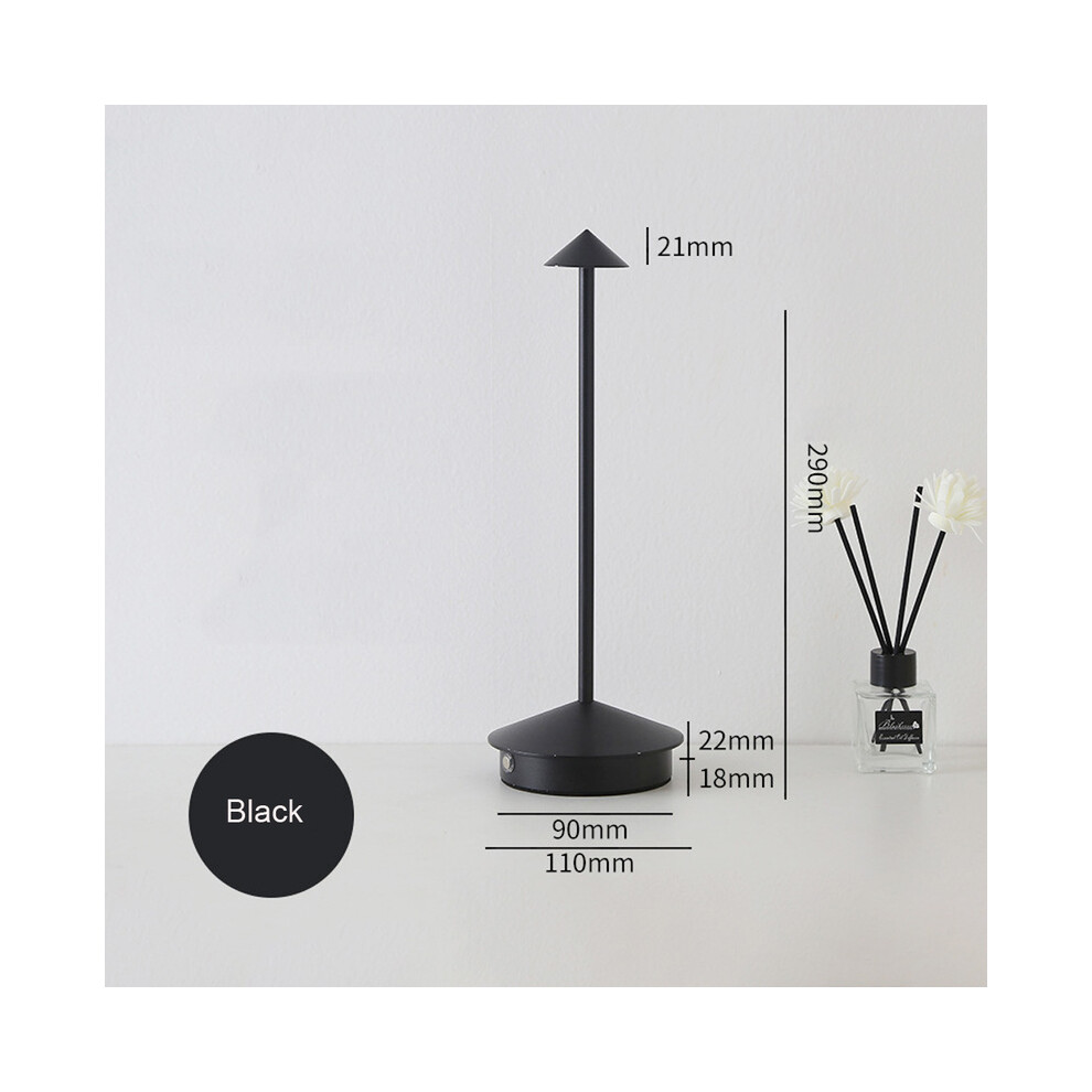 Lampe LED tactile créative rechargeable (noir mat) pour bar, café, chambre à coucher, restaurant, veilleuse, lampe