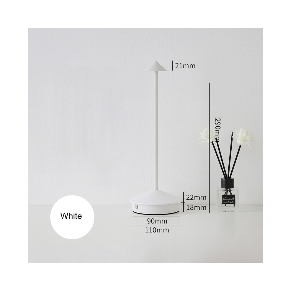 Lampe LED tactile créative rechargeable (blanc mat) pour bar, café, chambre à coucher, restaurant, veilleuse,
