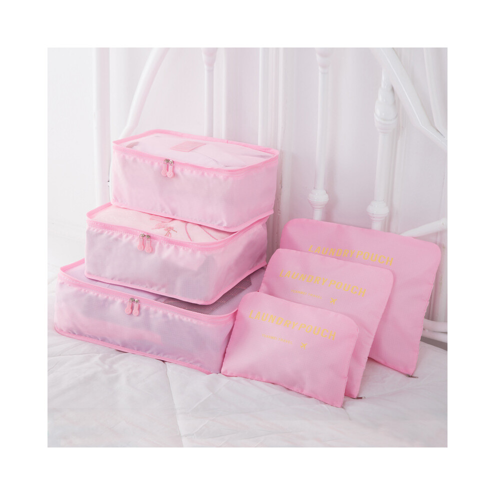 (Rose) Lot de 6 sacs de rangement de voyage, pour placards, armoires, valises, sacs épais, organisateurs de voyage,