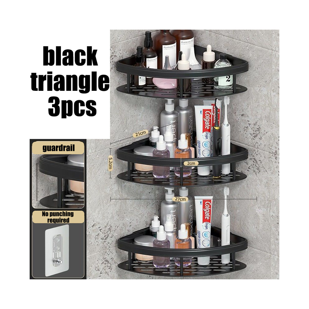 (Noir - 1-3 pièces) Étagère à épices Étagère murale à vaisselle Armoire à accessoires de salle de bain Étagères