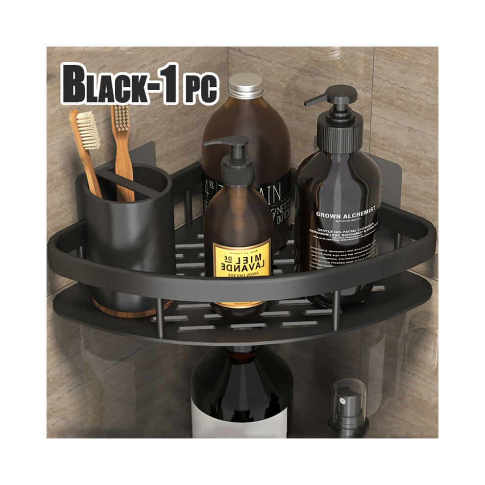 (Noir - 1-1 pcs) Étagère à épices Étagère murale à vaisselle Armoire à accessoires de salle de bain Étagères de