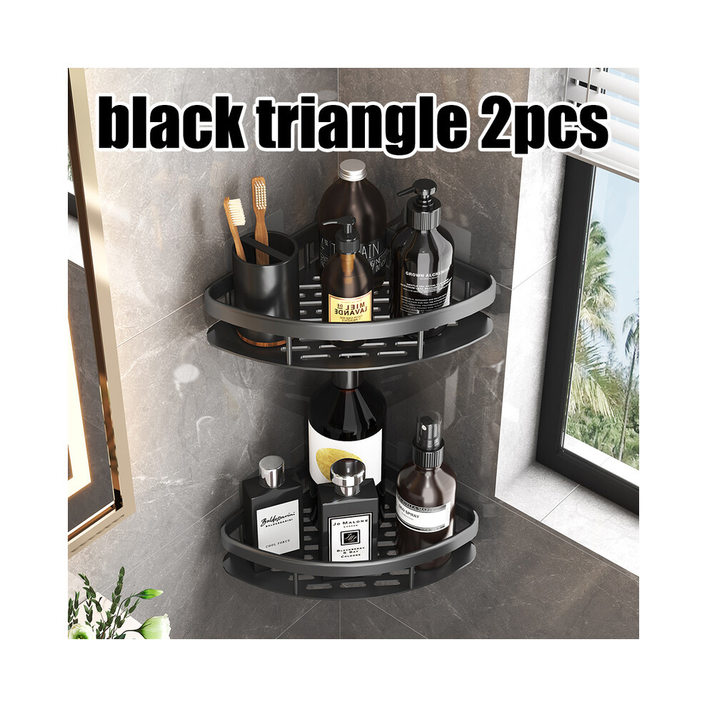 (Noir - 1-2 pièces) Étagère à épices Étagère murale à vaisselle Armoire à accessoires de salle de bain Étagères