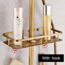 (Laiton antique A) Accessoires de salle de bain Étagère de rangement Robinet de douche Support assorti Shampooing