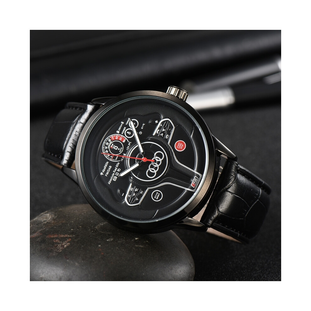 (4) Montre de sport de luxe 3D pour hommes, montre à quartz pour fans de voitures