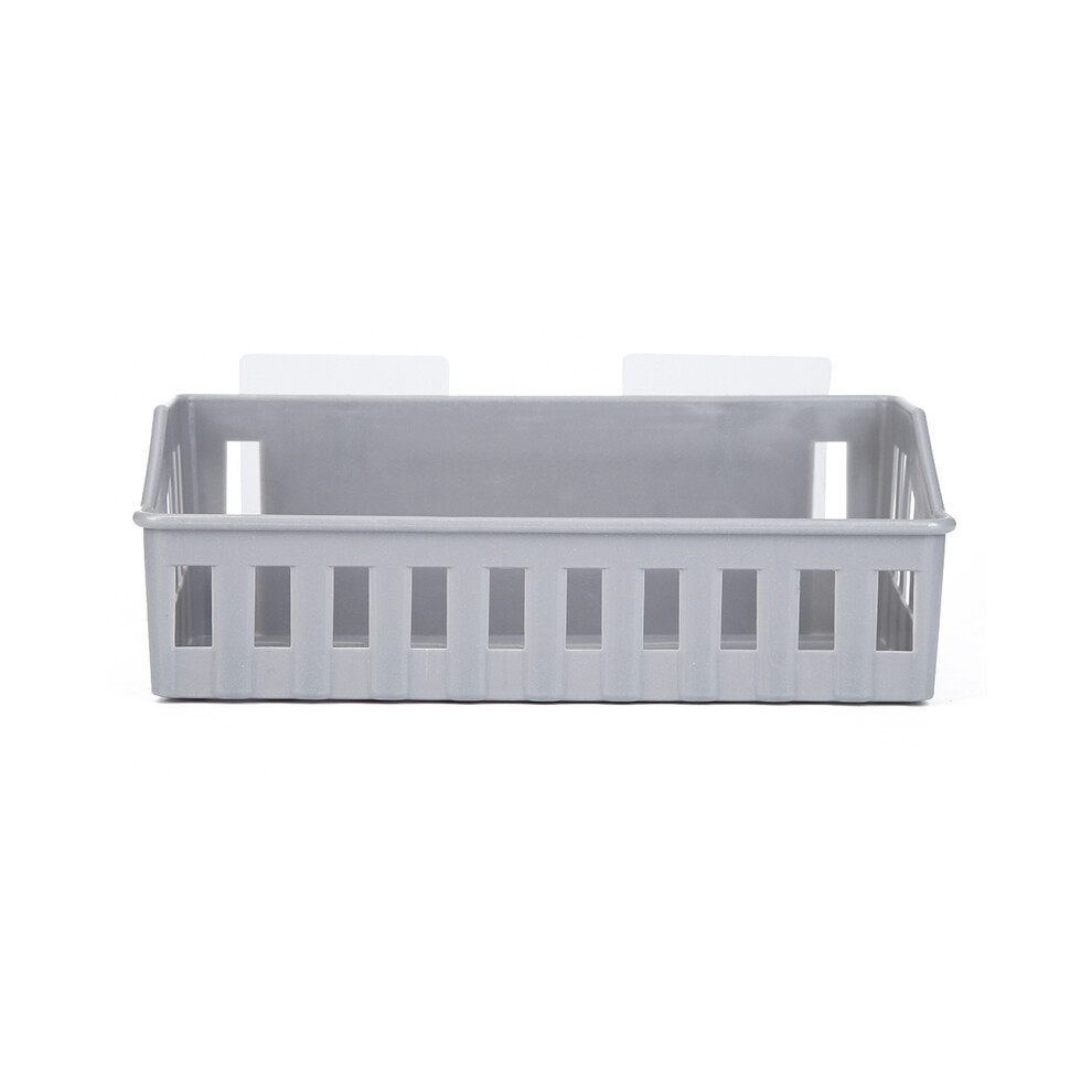 (Gris) Accessoire de salle de bain Étagère d'angle Meuble de douche Support Fer Panier de vidange de douche Support