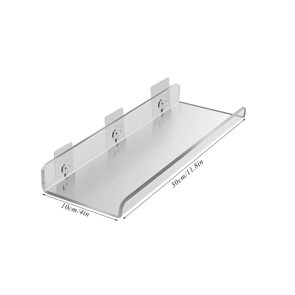 (clear-B) Étagère flottante transparente Étagère de rangement autocollante pour décoration murale pour jouets