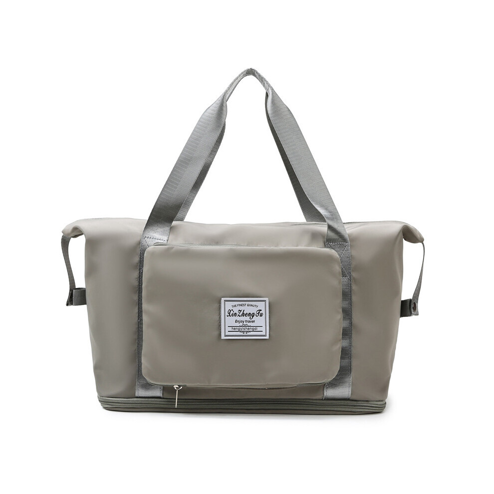 (Gris moyen) Grand sac de rangement pliable, sac de voyage, sac fourre-tout, sac à main, sac de sport imperméable,