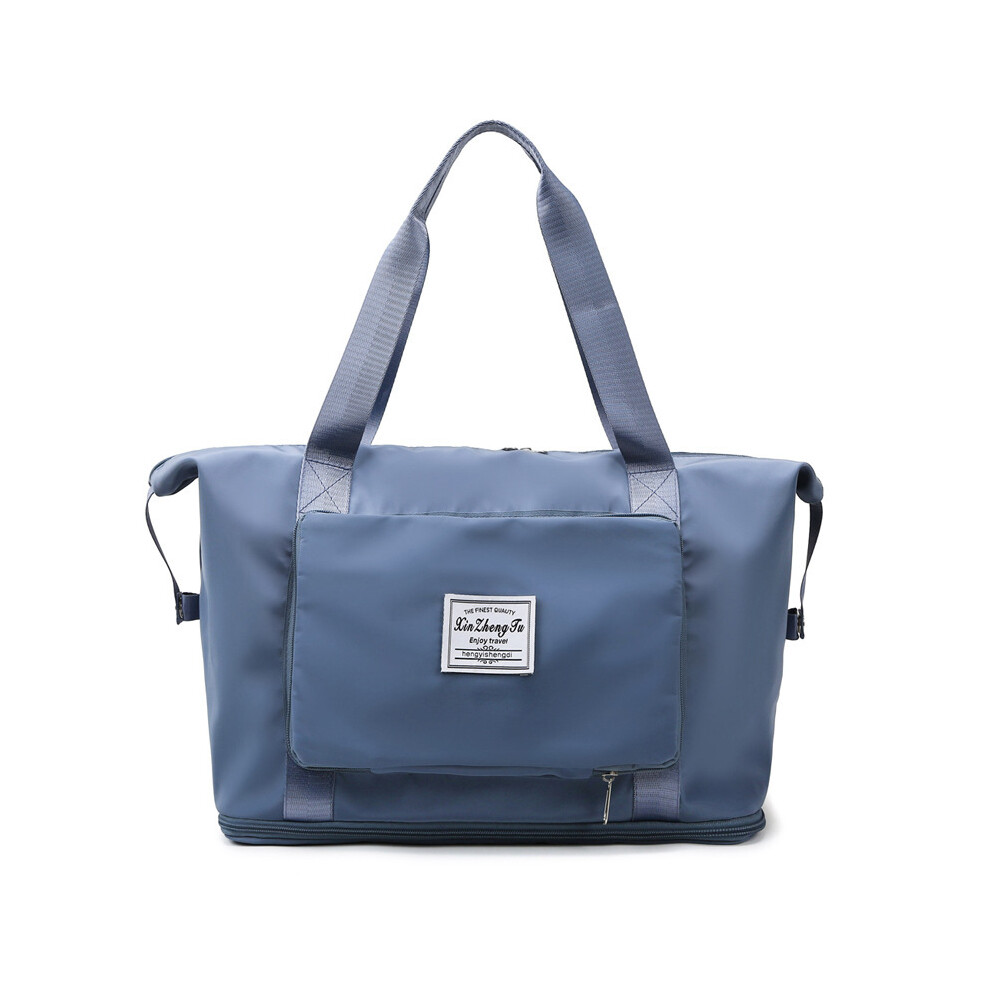 (bleu brumeux) Grand sac de rangement pliable, sac de voyage, sac fourre-tout, sac à main, sac de sport imperméable,