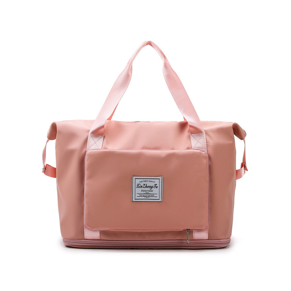 (rose doux) Grand sac de rangement pliable, sac de voyage, sac fourre-tout, sac à main, sac de sport imperméable,