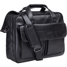 Sacoche pour ordinateur portable 15,6 pouces (noir) pour homme, sacoche de voyage en cuir, étanche, idéale pour