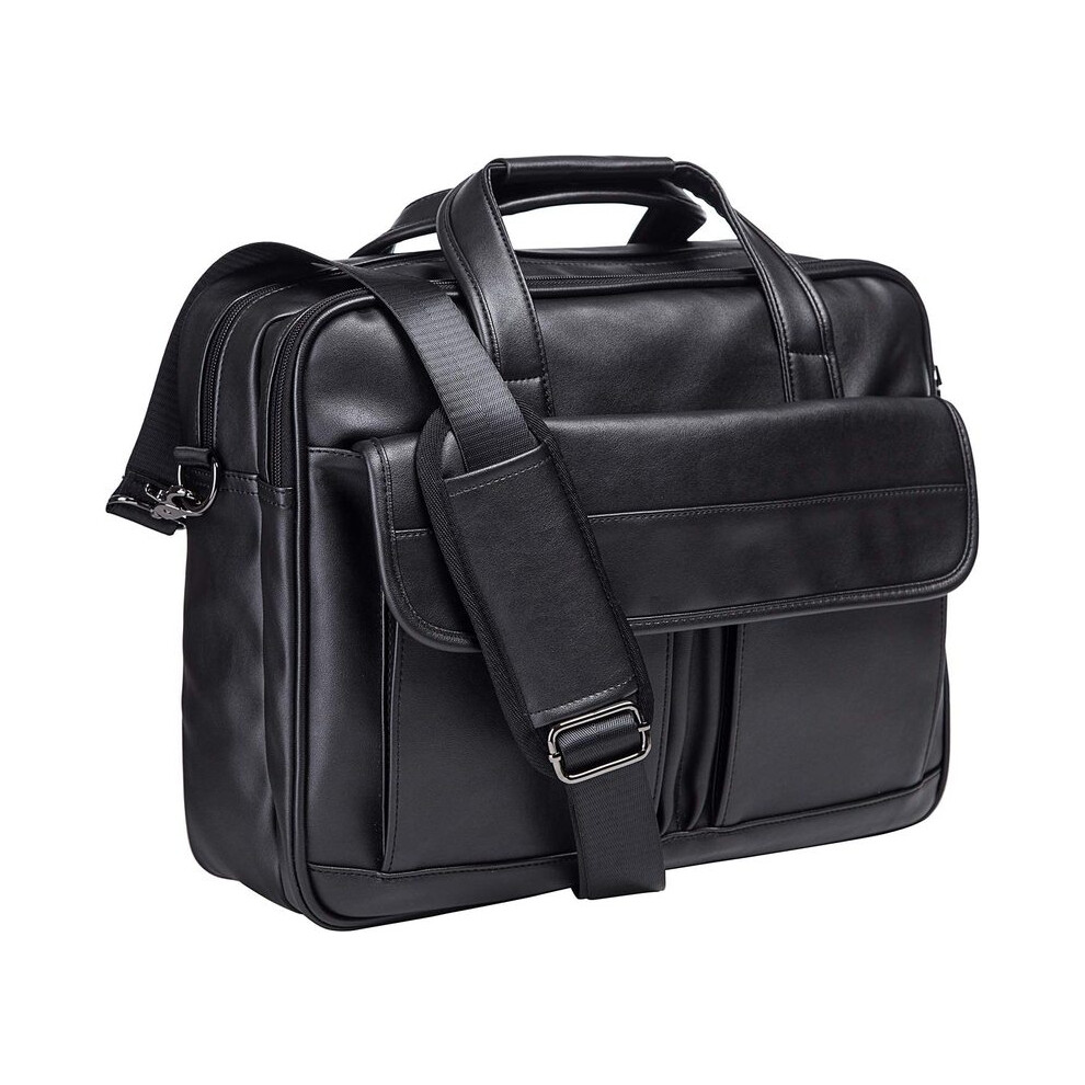 Sacoche pour ordinateur portable 15,6 pouces (noir) pour homme, sacoche de voyage en cuir, étanche, idéale pour