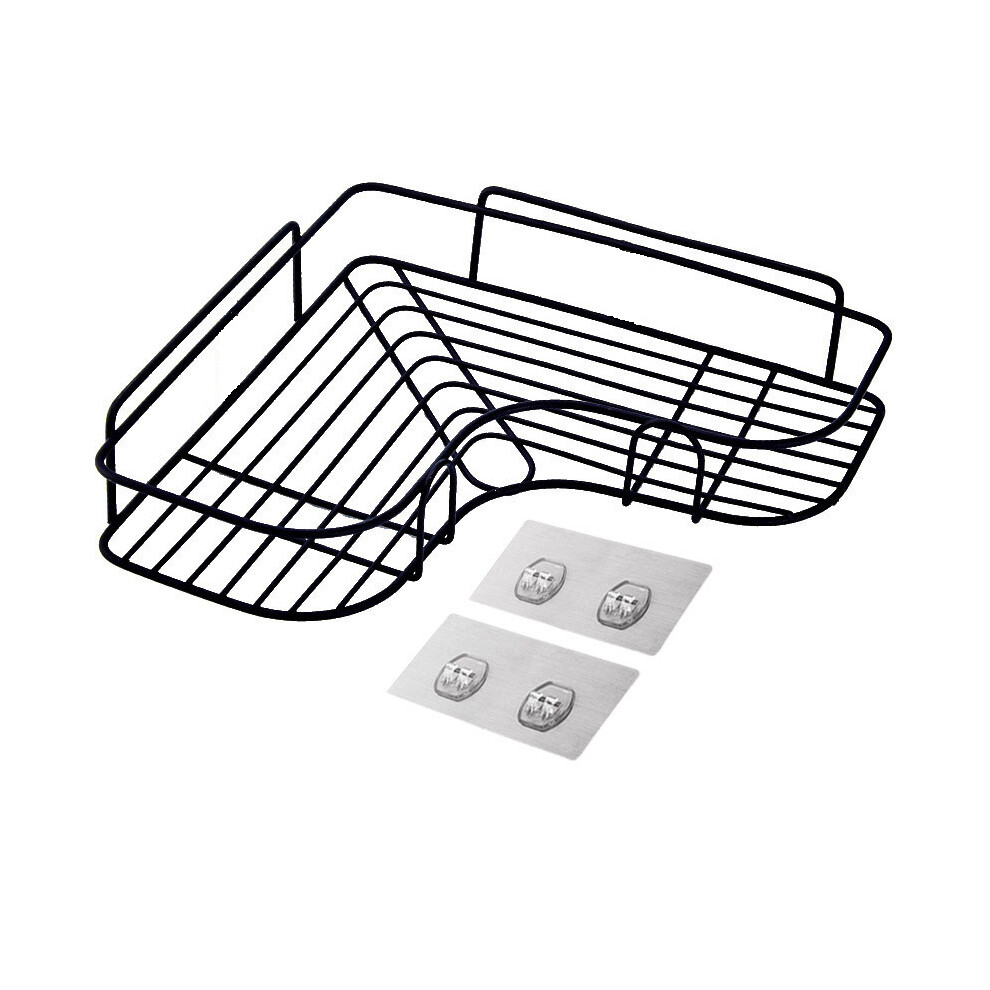 (Noir) Étagère d'accessoires de salle de bain Étagères de douche Support de rangement pour shampoing Support de