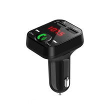 (Noir) Lecteur MP3 Bluetooth pour voiture, appel mains libres, lecteur de carte FM, lecteur USB multifonction