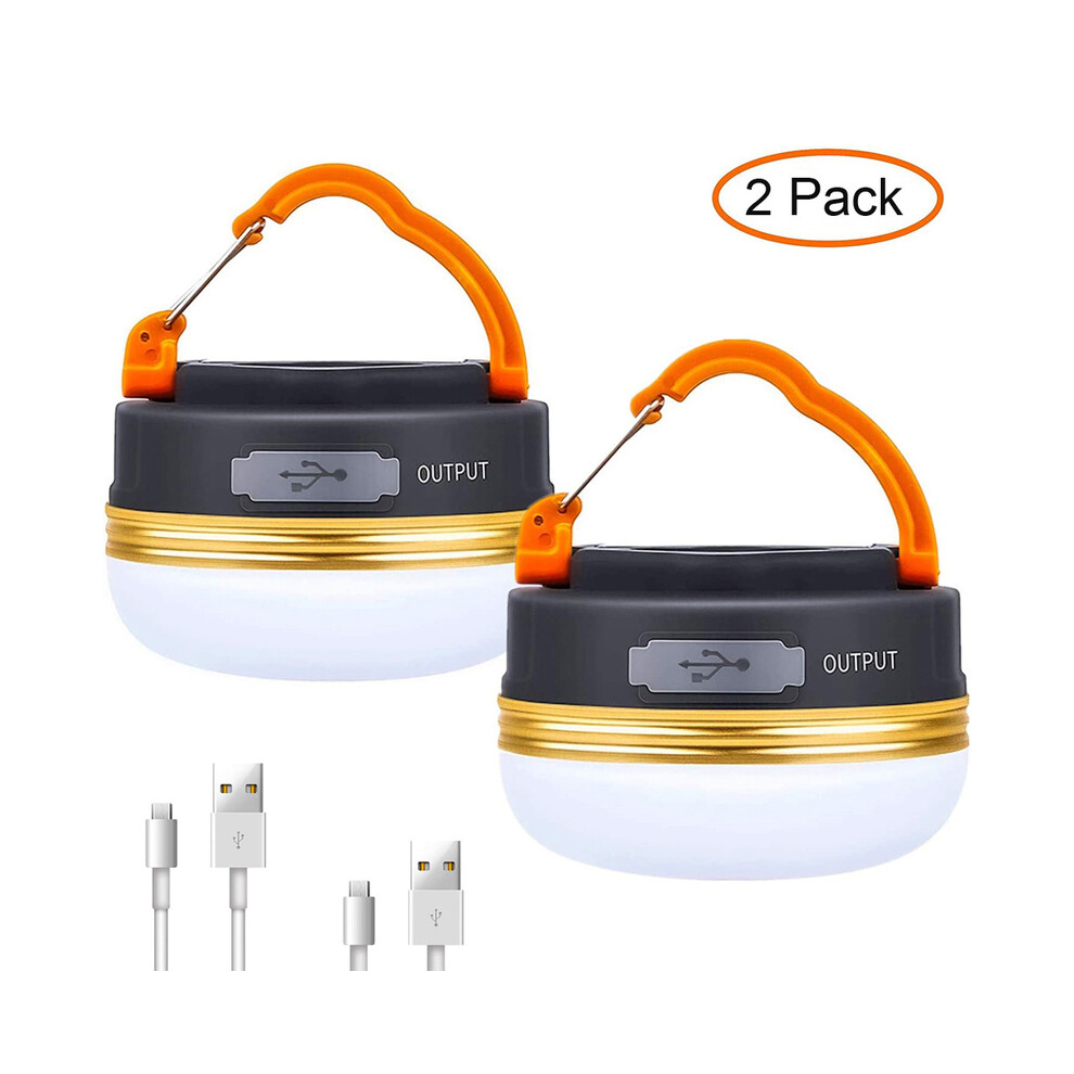 (2 pièces) Lampe de poche portable rechargeable USB 1800 mAh, équipement de camping, lanterne LED, lampe de table,