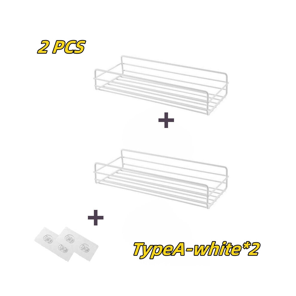 (A-White 2 Sets) Étagère d'accessoires de salle de bain Accessoires de salle de bain Étagère de rangement pour