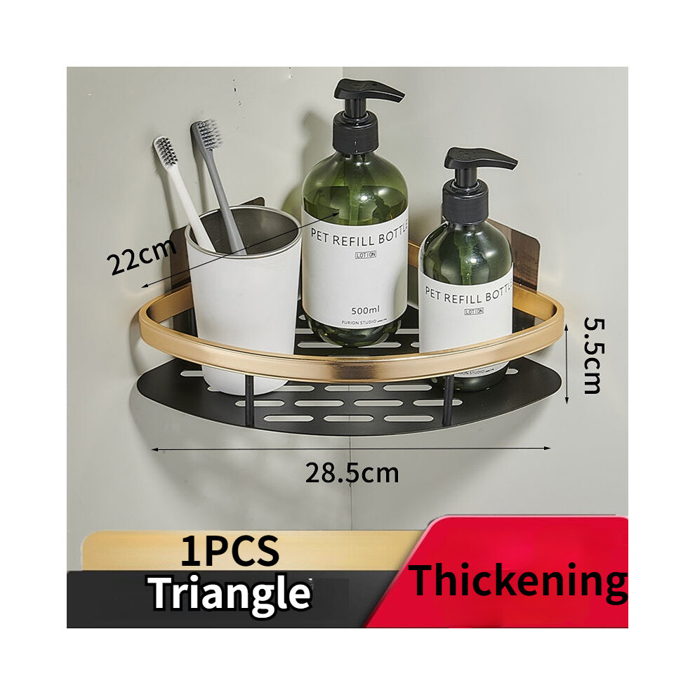 (Triangle 1 pièce) Étagère d'angle pour accessoires de salle de bain sans perçage Étagère de rangement de douche