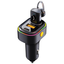 (Noir) Casque Bluetooth à commande vocale Casque sans fil à réduction de bruit PD 25 W Chargeur de voiture USB