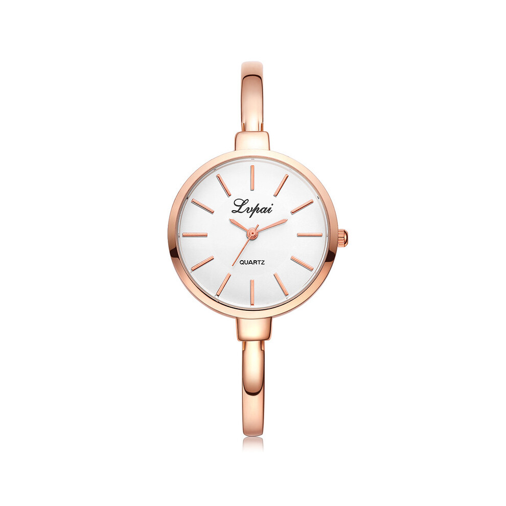 (or rose blanc) Montre-bracelet de luxe en métal pour femme, montres d'affaires pour femmes, montre à quartz,