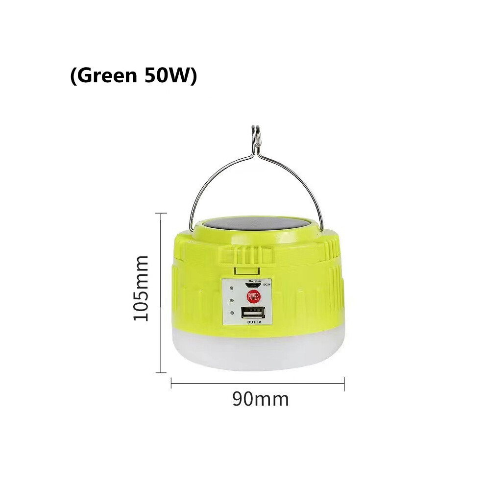 (Vert 50 W) Nouvelles lampes solaires de camping, éclairage d'urgence domestique, ampoules détachables, charge,
