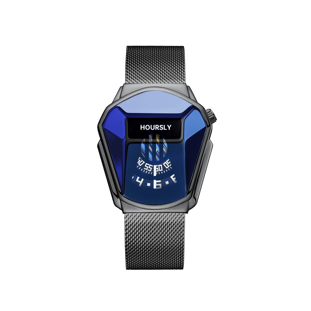 (Réseau BE) Montre-bracelet de luxe HOURSLY pour homme, tendance, cool, technologie en acier inoxydable, montre