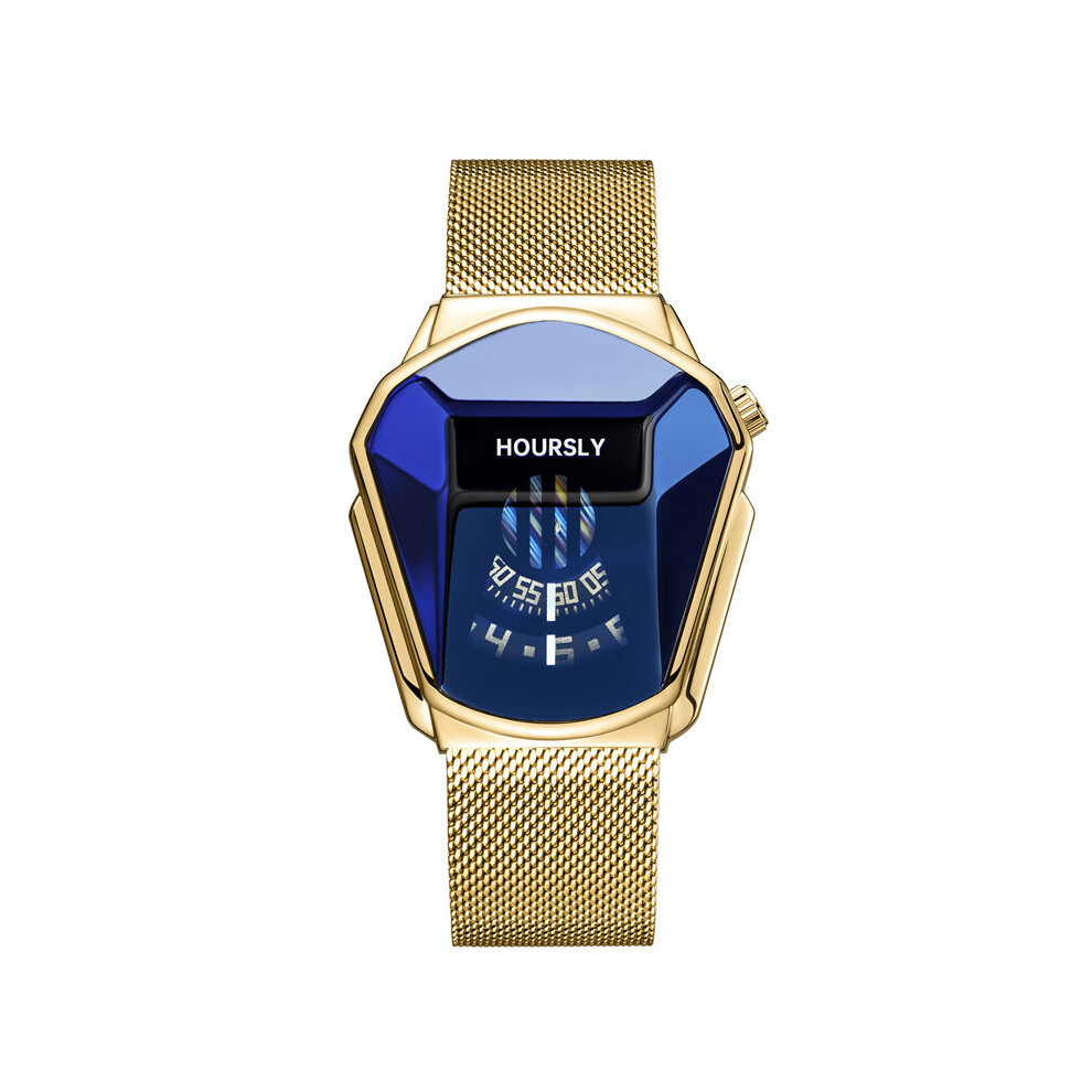 (Réseau GE) Montre-bracelet de luxe HOURSLY pour homme, tendance, cool, technologie en acier inoxydable, montre