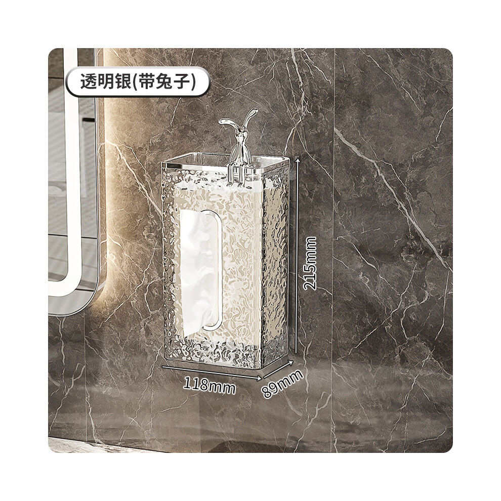 (A-Silver Rabbit) Boîte de rangement pour mouchoirs en papier de style japonais, fixation murale, accessoire de