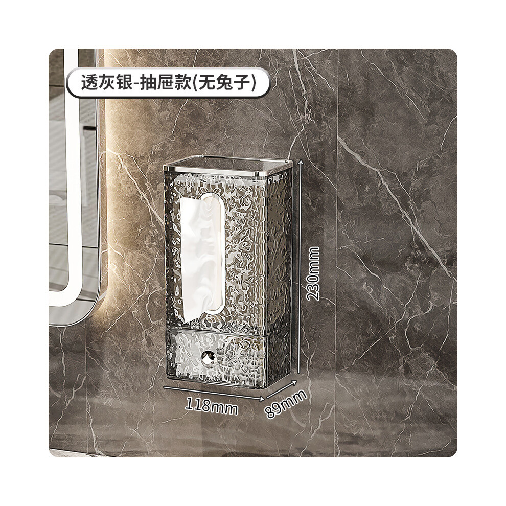 (B-Gris Argent) Boîte de rangement de mouchoirs en papier de style japonais, fixation murale, accessoire de cuisine,
