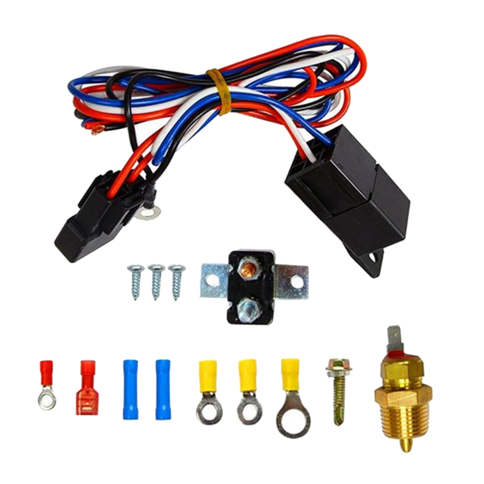 Kit de relais de commutateur de température de thermostat de ventilateur de radiateur de refroidissement du moteur