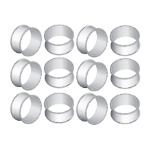 12pcs Silver Napkin Rings Set Metal Napkin Holder Rings