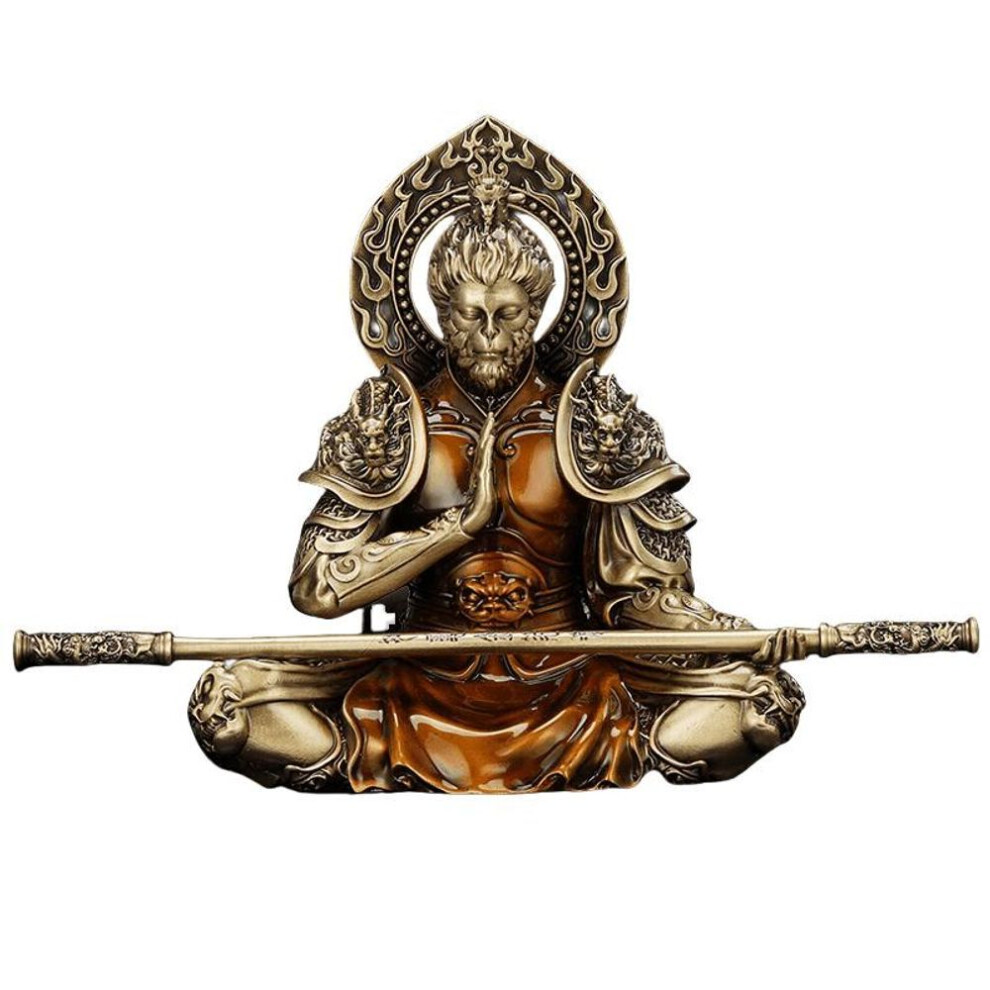 (as the picture) Black Myth Wukong Ornament Simple Household Creative Fighting Buddha Brass Three-dimensional Decoration Car Console Decoration