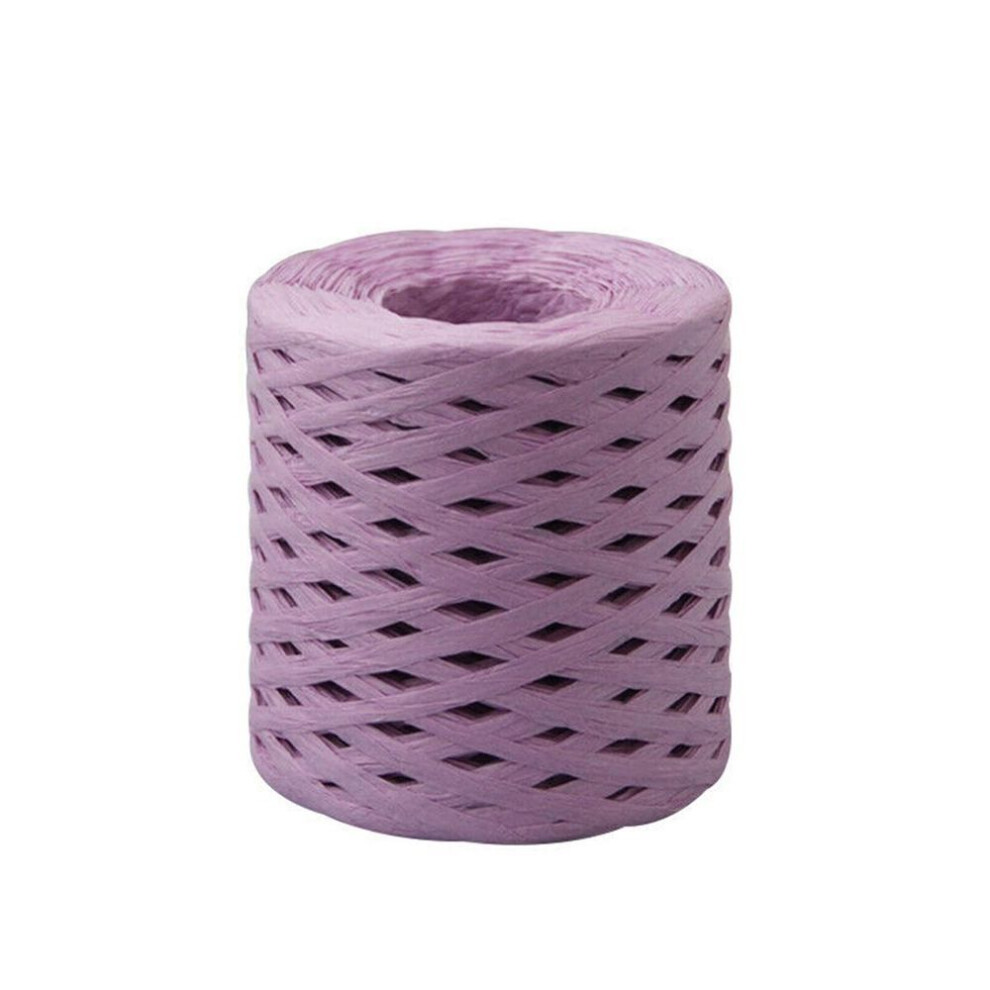 (purple) 200m Wedding Diy Wrapping Packing Decoration String Paper Rope Cord Raffia Ribbon