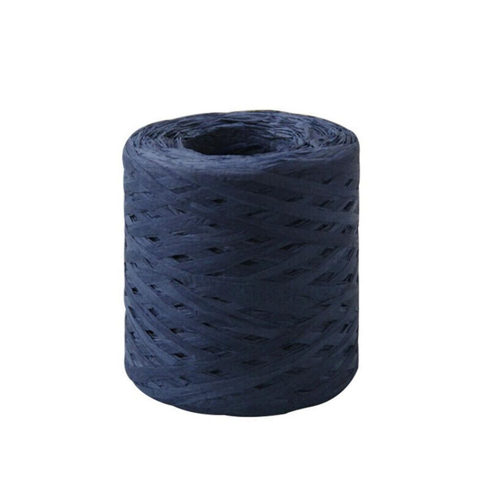 (dark blue) 200m Wedding DIY Wrapping Packing Decoration String Paper Rope Cord Raffia Ribbon