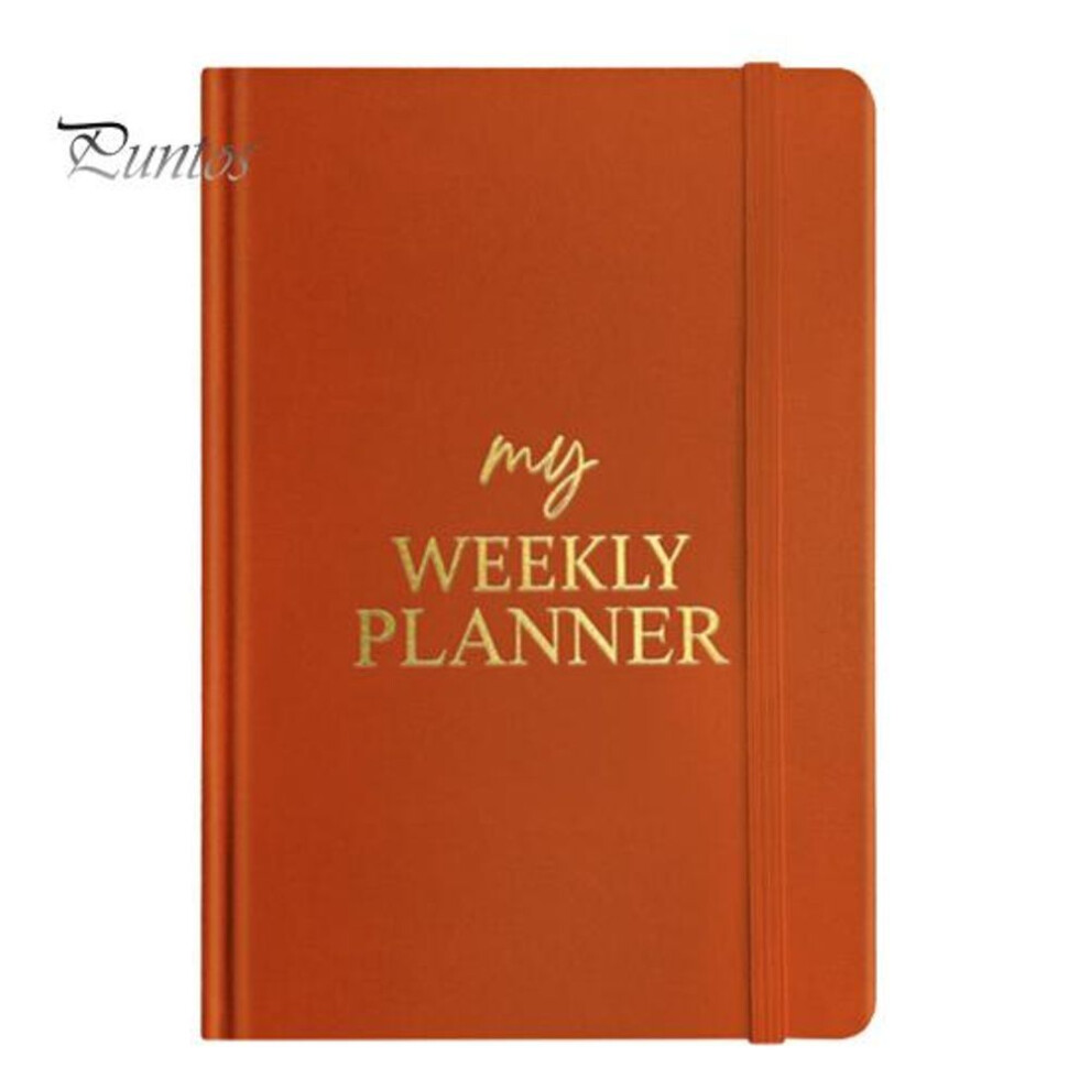 (orange) 2025 Weekly Planner With Hourly Time Slots Monthly/weekly Appointment Book Year-round Organisation Velvet Cover Planner