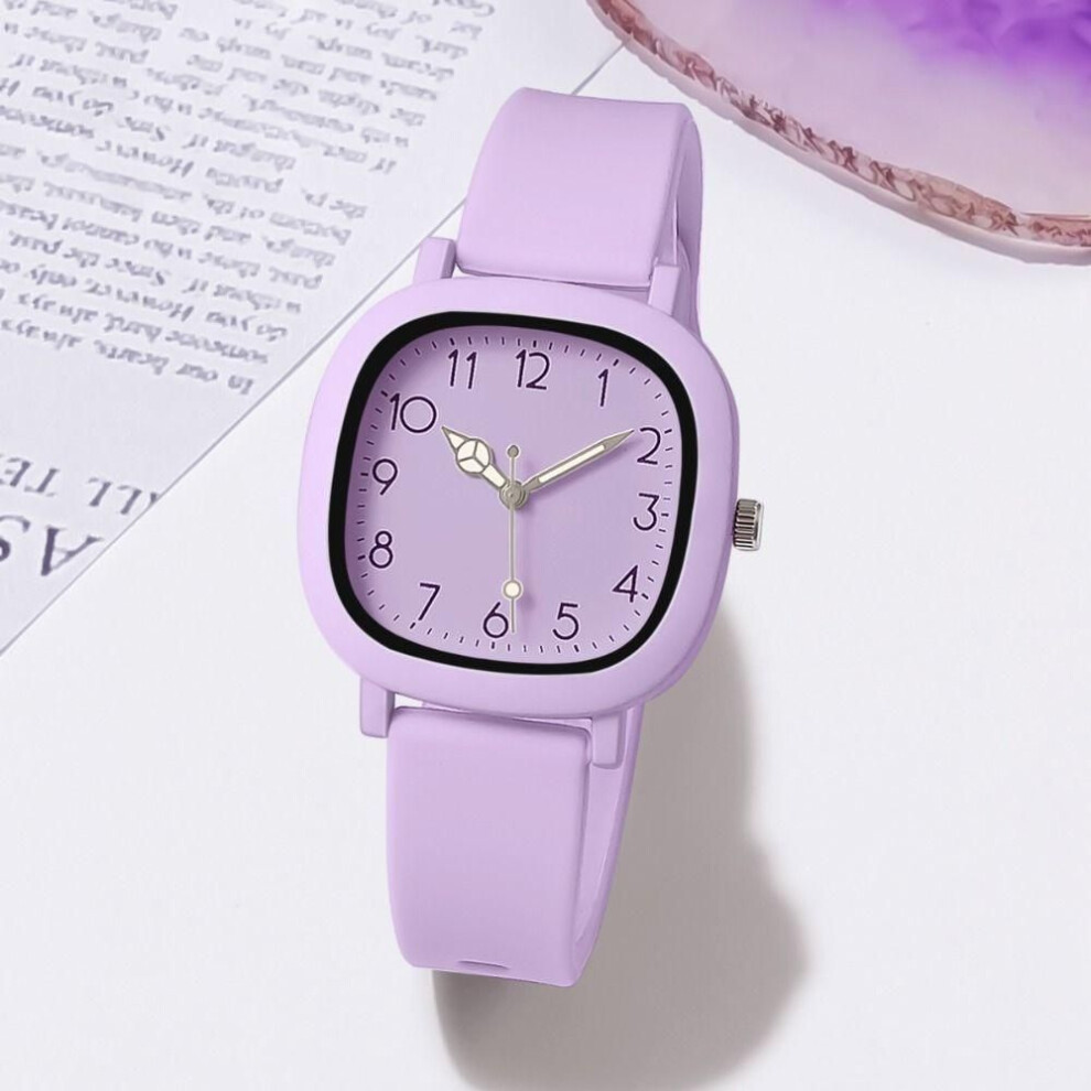 (purple) Luminous Hands Quartz Wristwatches Silicone Ladies Watches Fashion Women Watch