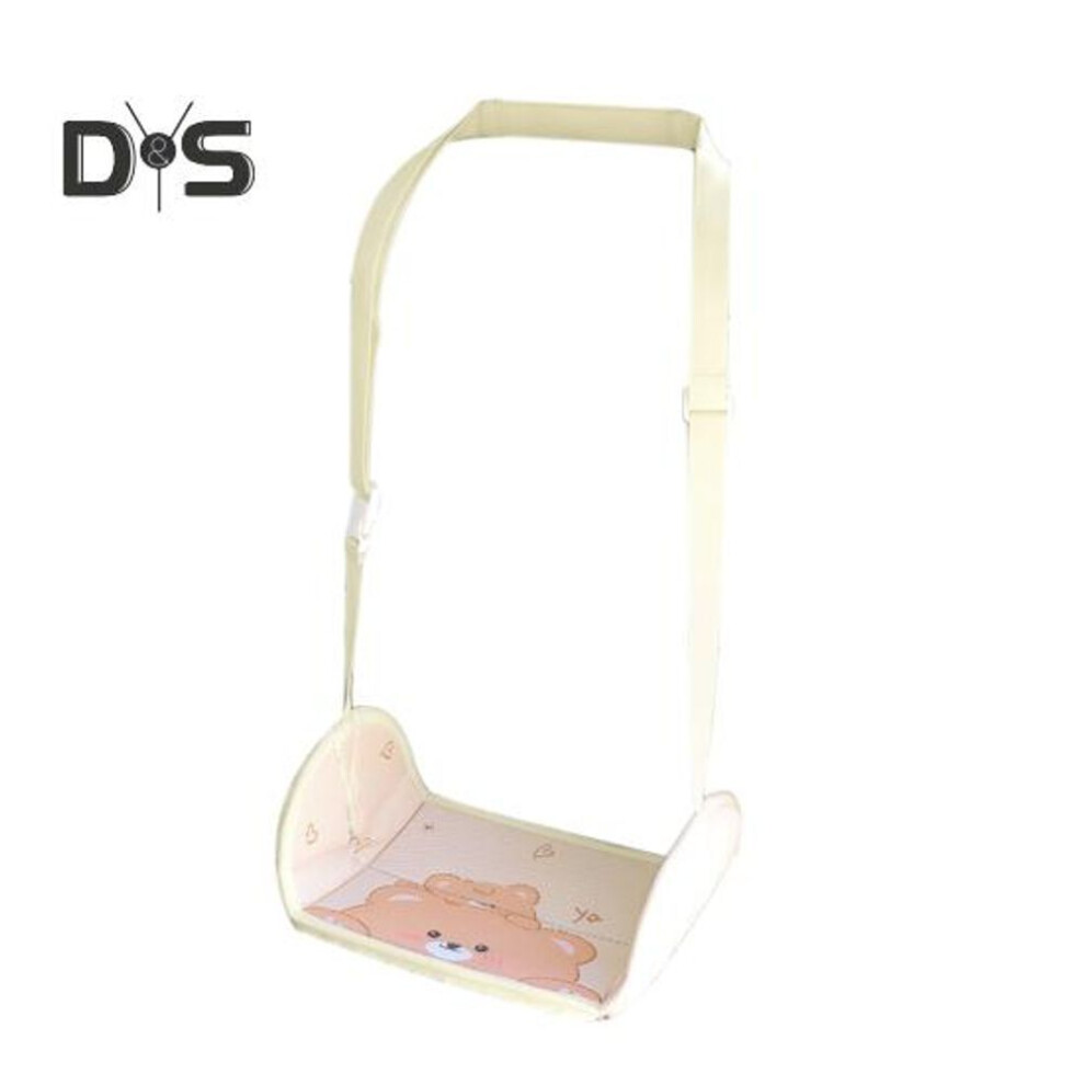 (as the picture, Bear) Airplane Foot Hammock Cartoon Pattern Ergonomic Design Adjustable Simple Installation Foot Rest Hammock Travel Essentials