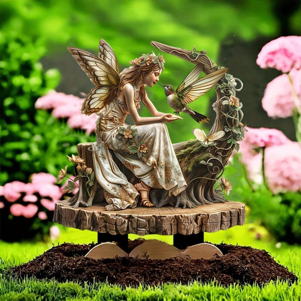 Fairy Decorative Garden Stake Flowerpot Decor Yard Art Lawn Ornament For Landscape Courtyard