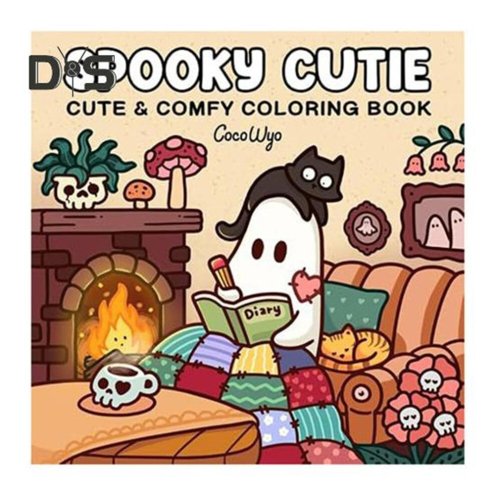 Cartoon Coloring Book Single-sided Pages Spooky Design Adults Teens Relaxation Coloring Page Illustrations Book