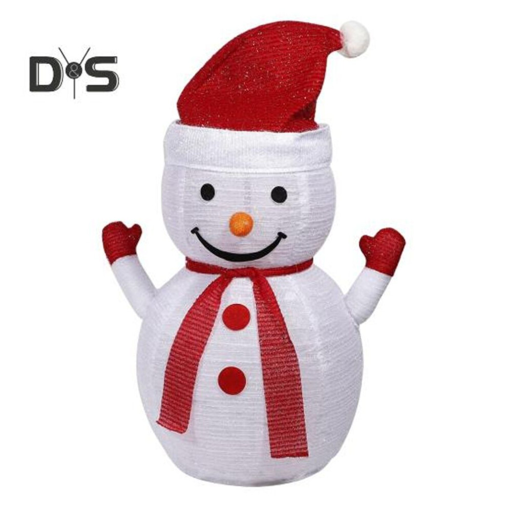 (as the picture, Snowman) Christmas Lighted Decoration Metal Frame Standing Snowman Penguin Santa Claus With Led Lights Battery Operated Xmas Ornament For Indoor Outdoor Decor