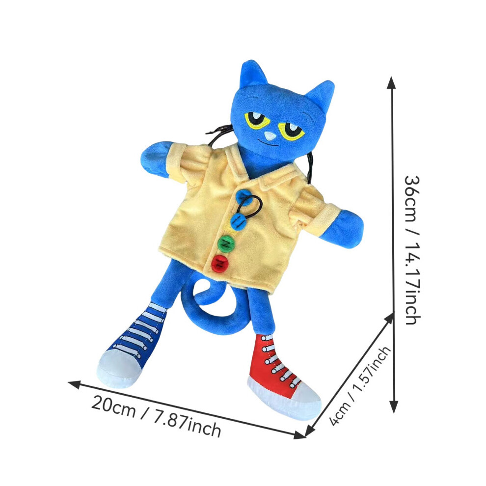 (Yellow Clothes) Cat Pete The Hand Puppet Plush Toy Soft Stuffed Animal Doll Cartoon Gift Kids
