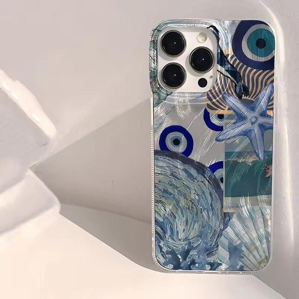 (as the picture, iPhone 16 Plus) Seaside Scenery Wave Beach Pattern Phone Casefor Iphone 15 16 14 13 12 11 Pro Max 16e 16 Plus Shockproof Cover
