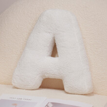 (White A) Letters English 26 Plush Toy Cartoon Cushion Stuffed Doll Decoration Bedroom
