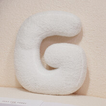 (White G) Letters English 26 Plush Toy Cartoon Cushion Stuffed Doll Decoration Bedroom
