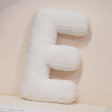 (White E) Letters English 26 Plush Toy Cartoon Cushion Stuffed Doll Decoration Bedroom