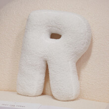 (White R) Letters English 26 Plush Toy Cartoon Cushion Stuffed Doll Decoration Bedroom