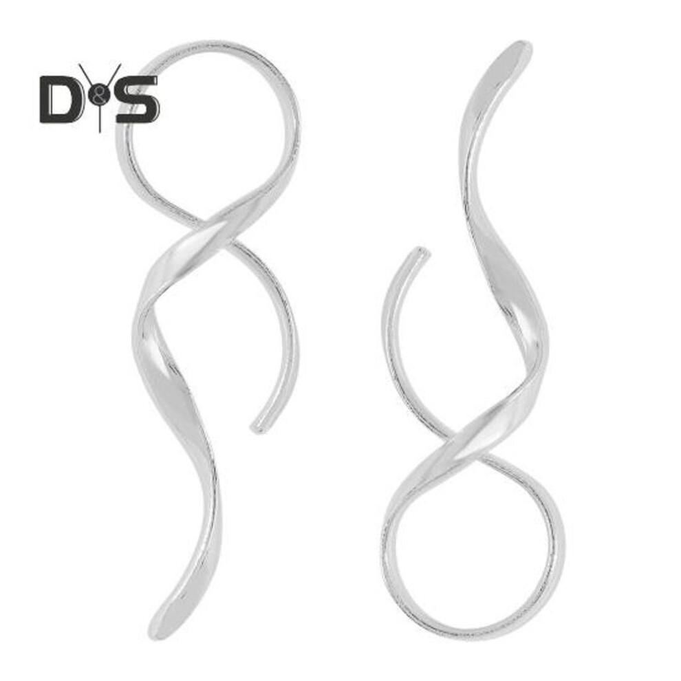 (silver) 1 Pair Women Earrings Asymmetric Geometric Hollow Out Polished Alloy Jewelry Smooth Surface Solid Color Hanging Earrings Club Party Dangle Earrings